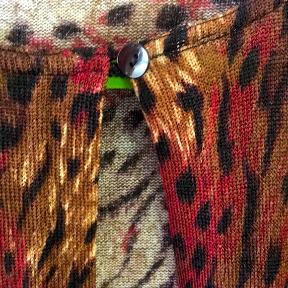 En Focus Animal Print One Button Long Cardigan - Picture 3 of 7